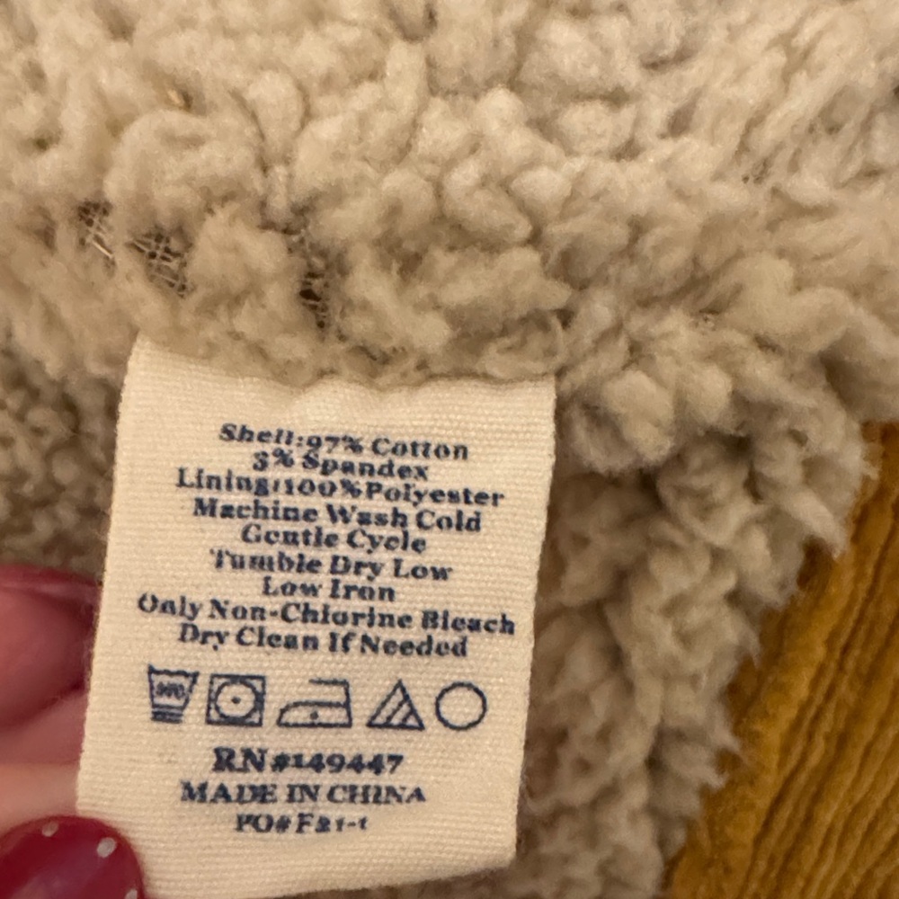 The Normal Brand Tan Corduroy Trucker Jacket with Sherpa Collar - Picture 7 of 7